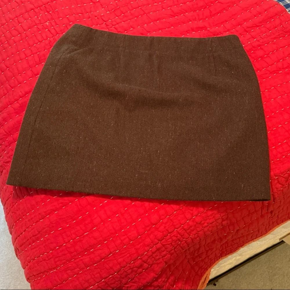 J. Crew Dark Brown Buttoned Mini Skirt - Picture 2 of 3
